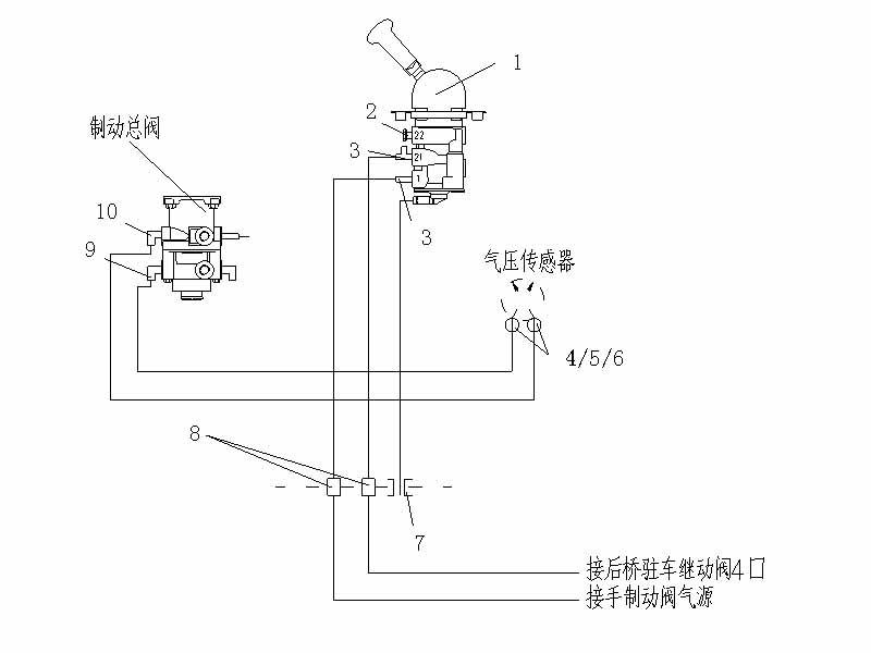 sinotruk howo hand brake valve WG9000360522